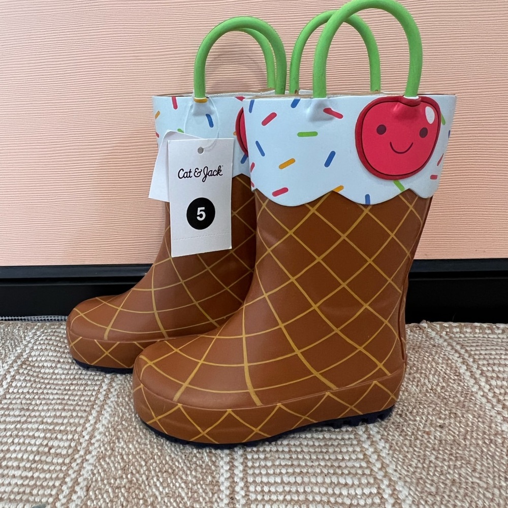 NWT Toddler Ice Cream Sundae Rain Boots